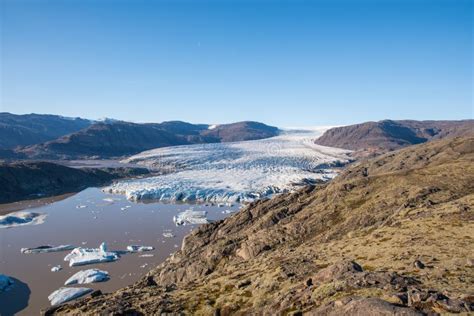 Hoffellsjokull Glacier and Lagoon Part of Vatnajokull National Park in ...