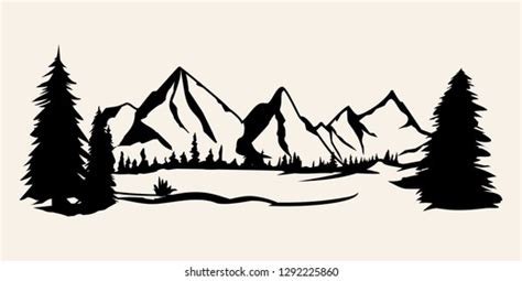 Mountains Silhouettes Mountains Vector Mountains Vector Stock Vector ...