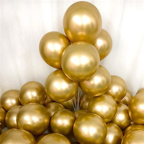 Buy Metallic Gold Balloons 12 inch 50pcs Party Balloons Birthday Helium ...