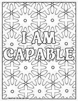 Free Printable Positive Affirmation Coloring Pages PDF sketch template