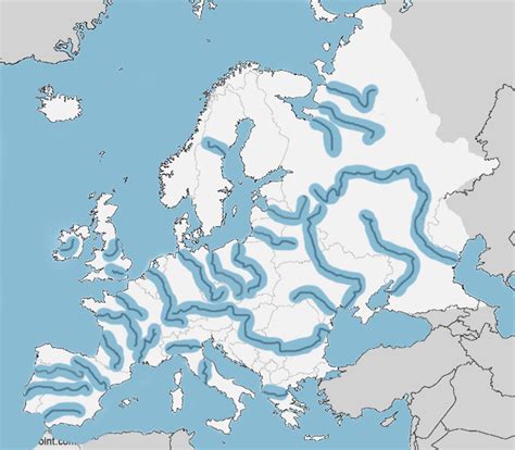 Physical Map Of Europe Bodies Of Water