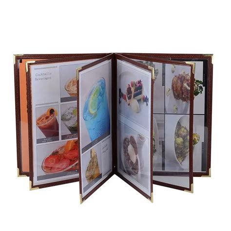 ONLVAN Brown PU Leather Restaurant Menu Folders Menu Covers Coffee Menu ...