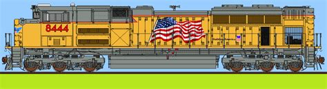 Union Pacific 8444 Flag SD70ACe Trainiax Drawing by Awvrman767 on DeviantArt