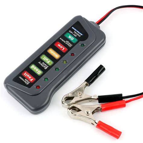 kebidumei Car Battery Tester LED Digital Battery Alternator Tester 6 LED Display Indicate Test ...