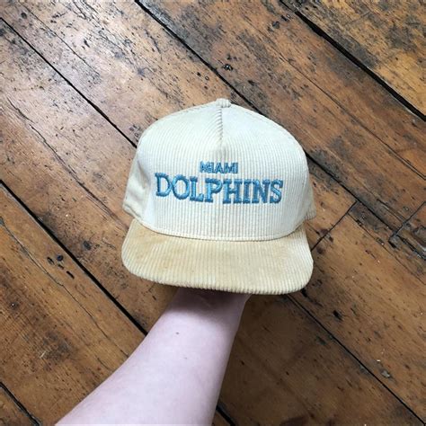 Vintage 1980s Miami Dolphins NFL Corduroy Cap,... - Depop