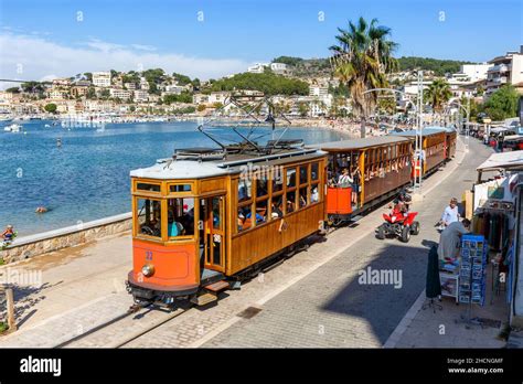 Port de Soller, Spain - October 21, 2021: Ancient tram Tranvia de ...