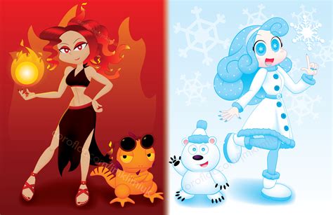 Character Illustraton: "Fire and Ice" :: Behance