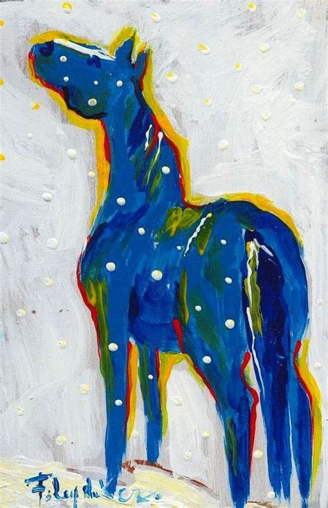 BLUE HORSE #3 - SOLD | Horse art, Blue horse, Art painting