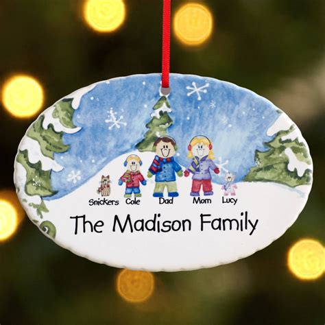 Personalized Winter Family Characters Christmas Ornament - Walmart.com ...