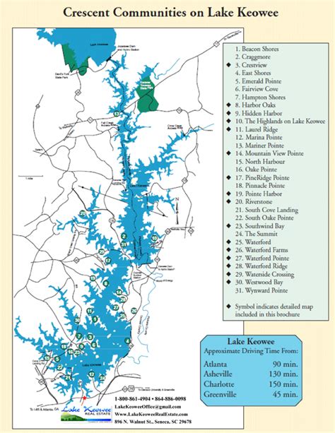 Lake Keowee Map - The upstate's finest full service marina.