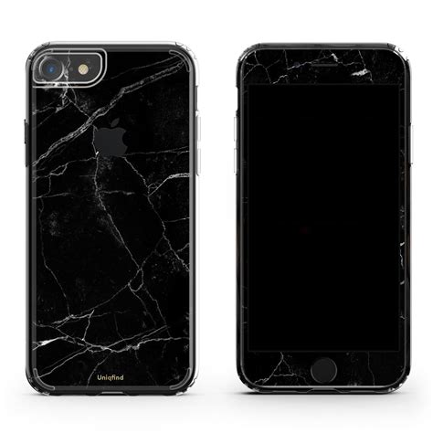 Black Marble iPhone 7 Plus Skin + Case - Uniqfind