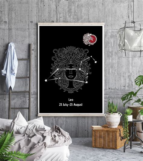 Leo Zodiac Art Leo Zodiac Wall Art Zodiac Leo Gift Zodiac - Etsy