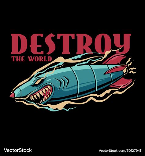 Shark bomb Royalty Free Vector Image - VectorStock