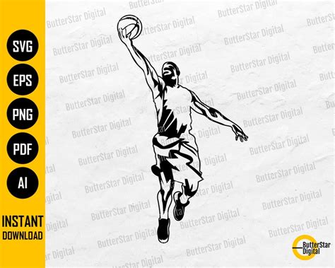 Finger Roll Layup SVG Basketball Player Silhouette | Etsy