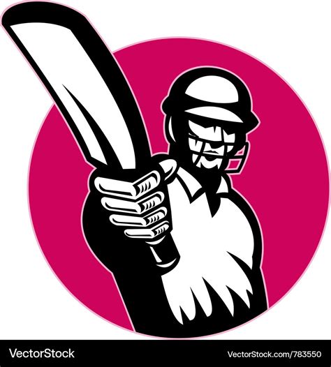 Retro cricket icon Royalty Free Vector Image - VectorStock