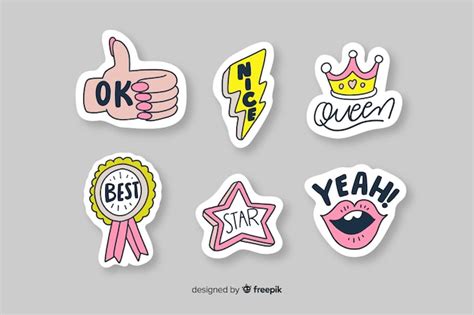 Feminist stickers to decorate photos | Free Vector