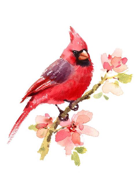 Northern Cardinal Painting by Maria Stezhko - Pixels