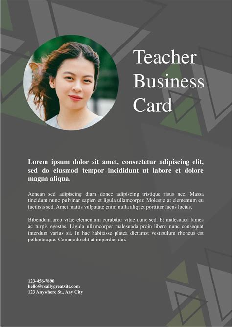 Free Teacher Business Card Template For Google Docs