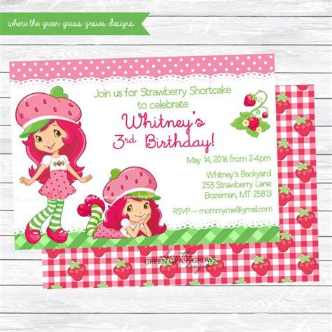 Strawberry Shortcake Invitations | Etsy | Strawberry shortcake ...