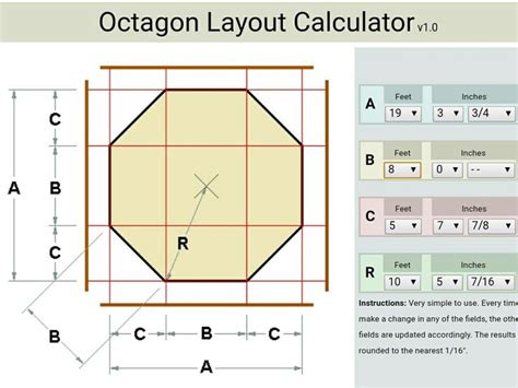 Octagon Layout Calculator - So helpful for figuring out dimensions for garden beds! | Octagon ...