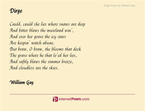 Dirge Poem by William Gay