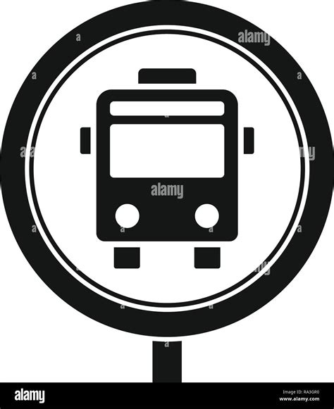 Circle bus stop sign icon. Simple illustration of circle bus stop sign vector icon for web ...