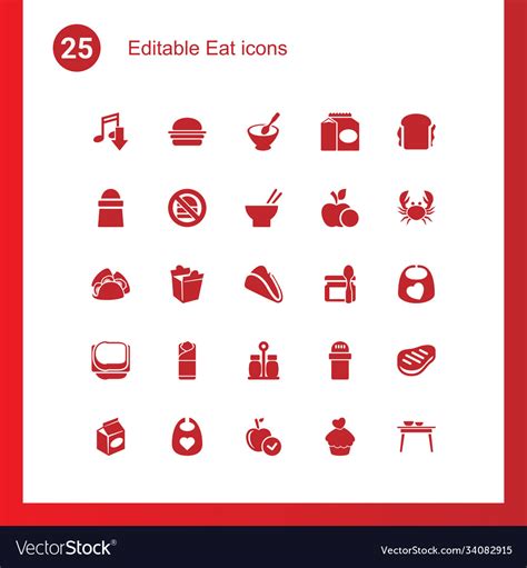 Eat icons Royalty Free Vector Image - VectorStock