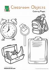 Classroom Objects Coloring Pages For Kids – Free Printables  Art sketch template