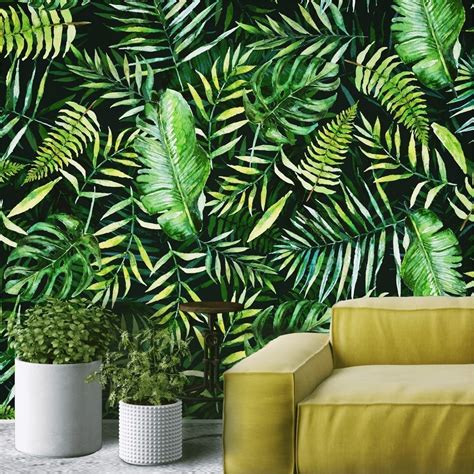 Tropical Leaves Wallpaper - Moonwallstickers.com