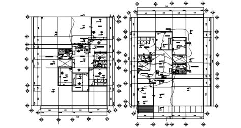 Autocad drawing of electrical working drawing plan of a residential ...