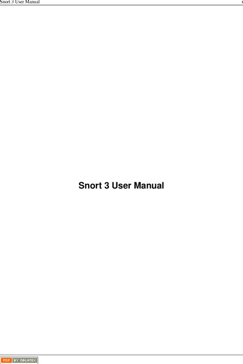 Snort 3 User Manual