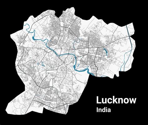 Lucknow Map. Detailed Map of Lucknow City Administrative Area. Cityscape Panorama Illustration ...