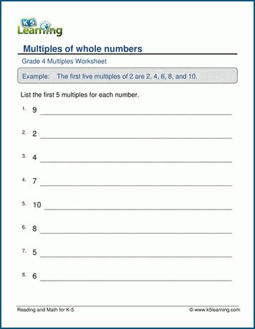 Multiples Of 6 Worksheet - Worksheets For Kindergarten