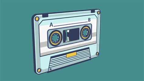 90s Music Audio Cassette Animated Logo Icon Isolated on Green ...