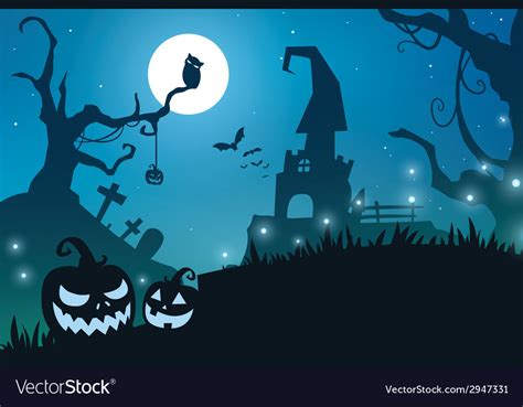 Blue halloween background Royalty Free Vector Image