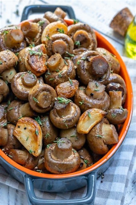 Healthy Garlic Oven Roasted Mushrooms Recipe - Healthy Fitness Meals