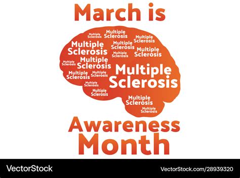 March is multiple sclerosis awareness month Vector Image