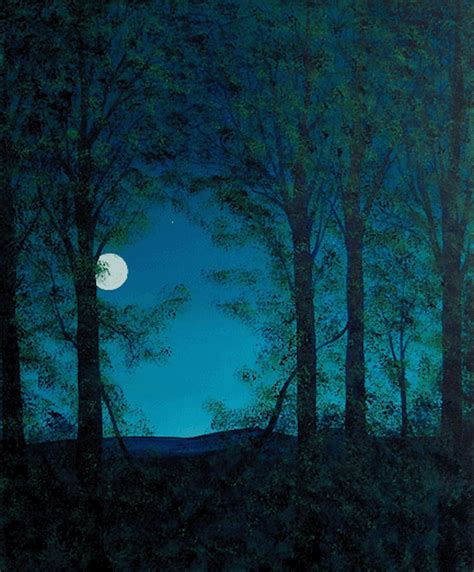 Full Moon Forest Painting by David Hawken