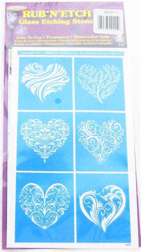 Rub N Etch Stencil sets for Use with Armour Etch Cream | eBay | Glass etching patterns, Etching ...