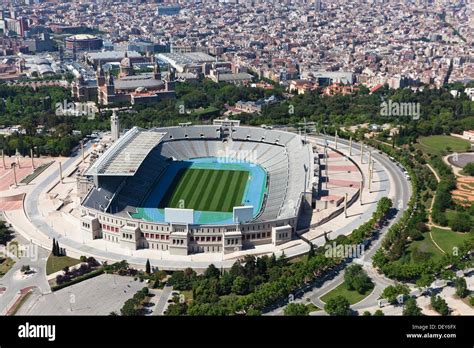 Olympic Stadium, Olympic Ring, Montjuic, Barcelona, Catalonia, Spain Stock Photo - Alamy