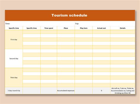 Excel Template Schedule Planner