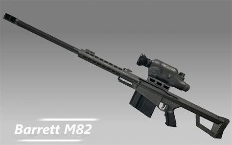 barrett m82 rifle gun 3d model