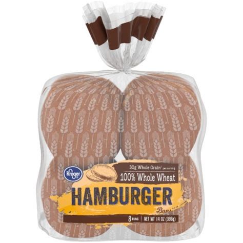 Kroger® 100% Whole Wheat Hamburger Buns, 8 ct / 14 oz - Kroger