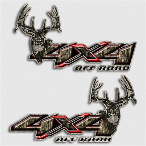 Whitetail Deer Silverado Truck Decals | 4x4 Camouflage Sierra Sticker