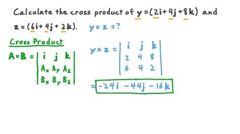 Question Video: Calculating the Cross Product of Two Vectors in Vector Notation | Nagwa