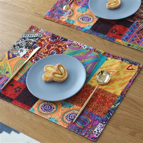 New Placemat Bohemian Fabric Western Food Pad Table Mat Insulation Thick Cotton And Linen Anti ...