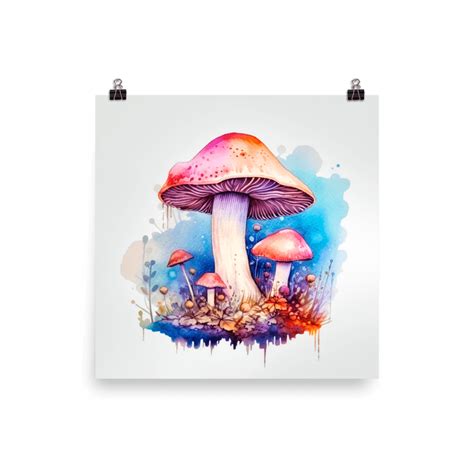 Fantastical Watercolor Mushroom Illustration - A Fusion of Realism and ...