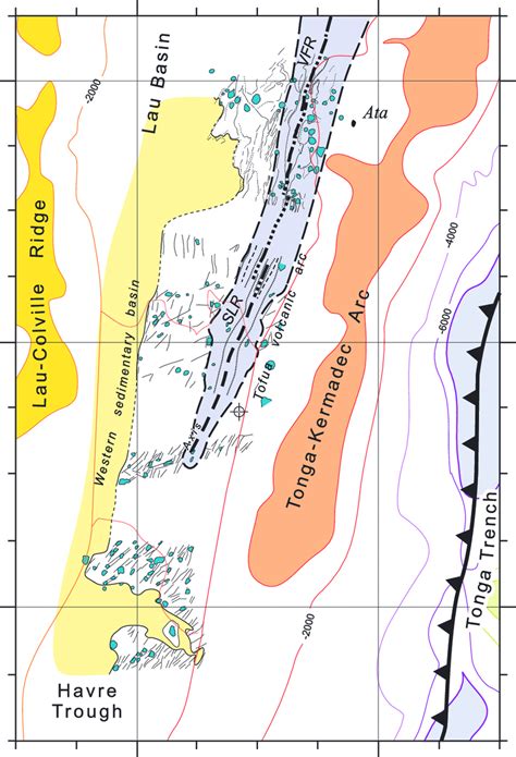 Regional structural sketch map of the back-arc transition between the ...