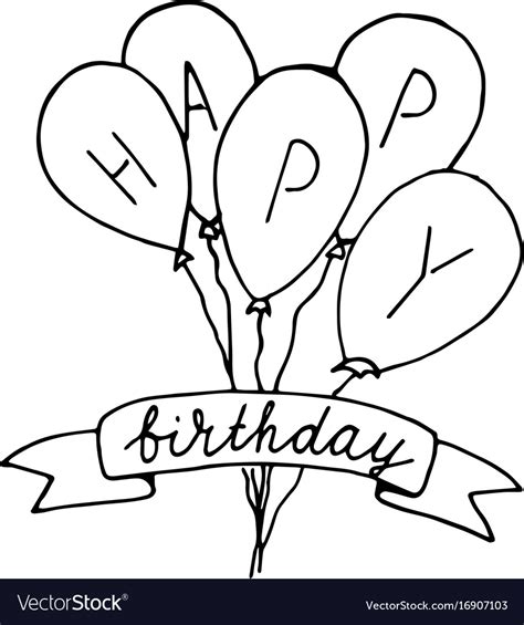 Happy Birthday Lettering Drawing