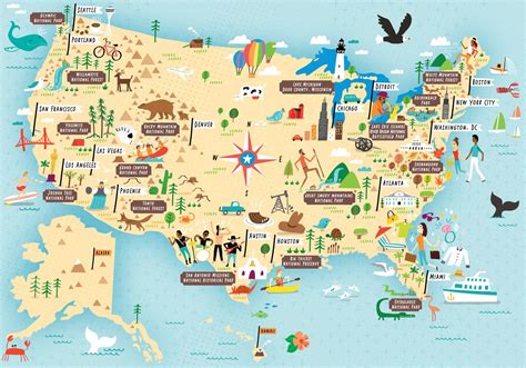 Illustrated map of US National Parks by Nate Padavick | Illustrated map, National parks map, Us ...
